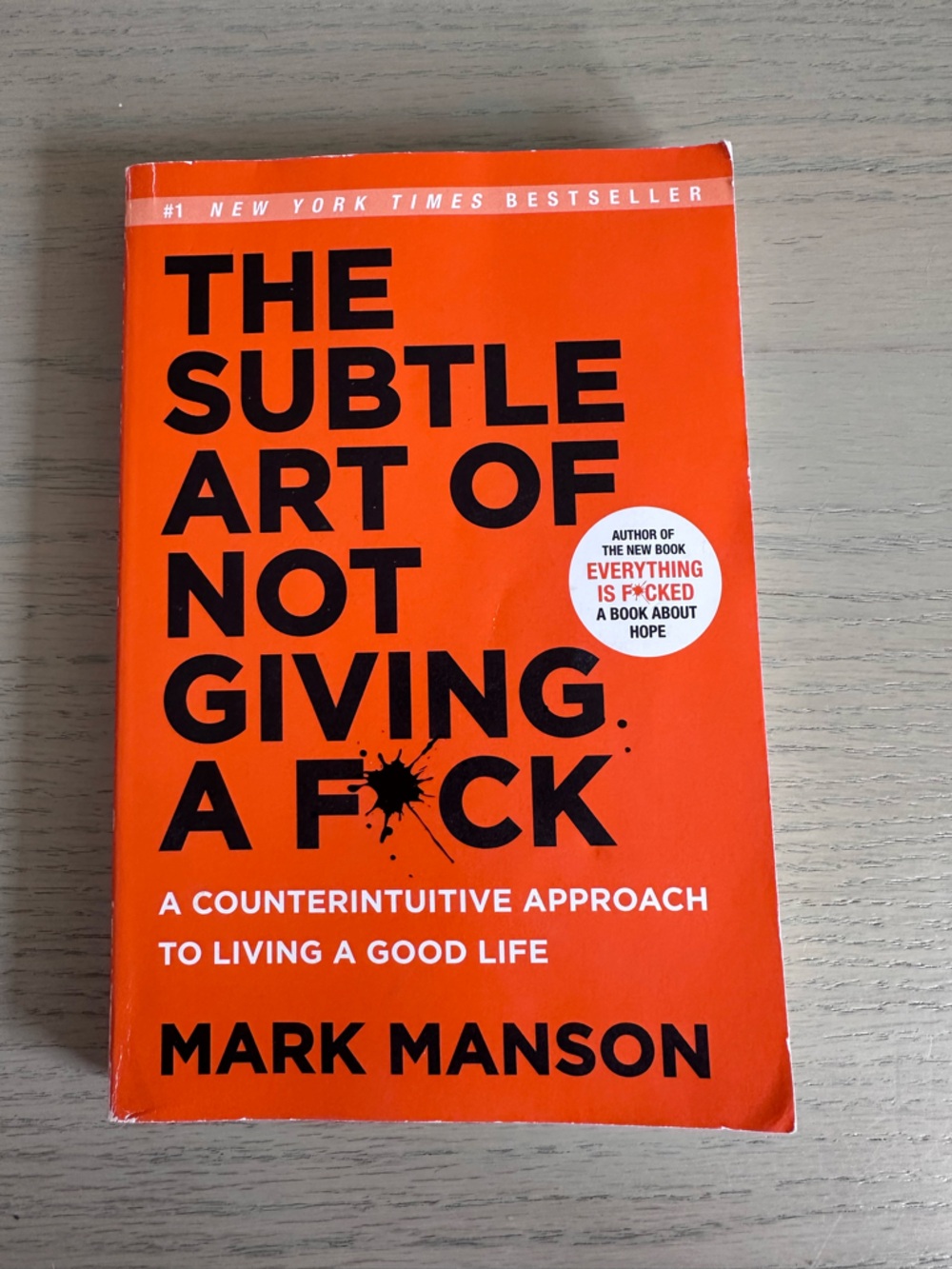 The Subtle Art of Not Giving a F*ck Paperback Book - Mark Manson